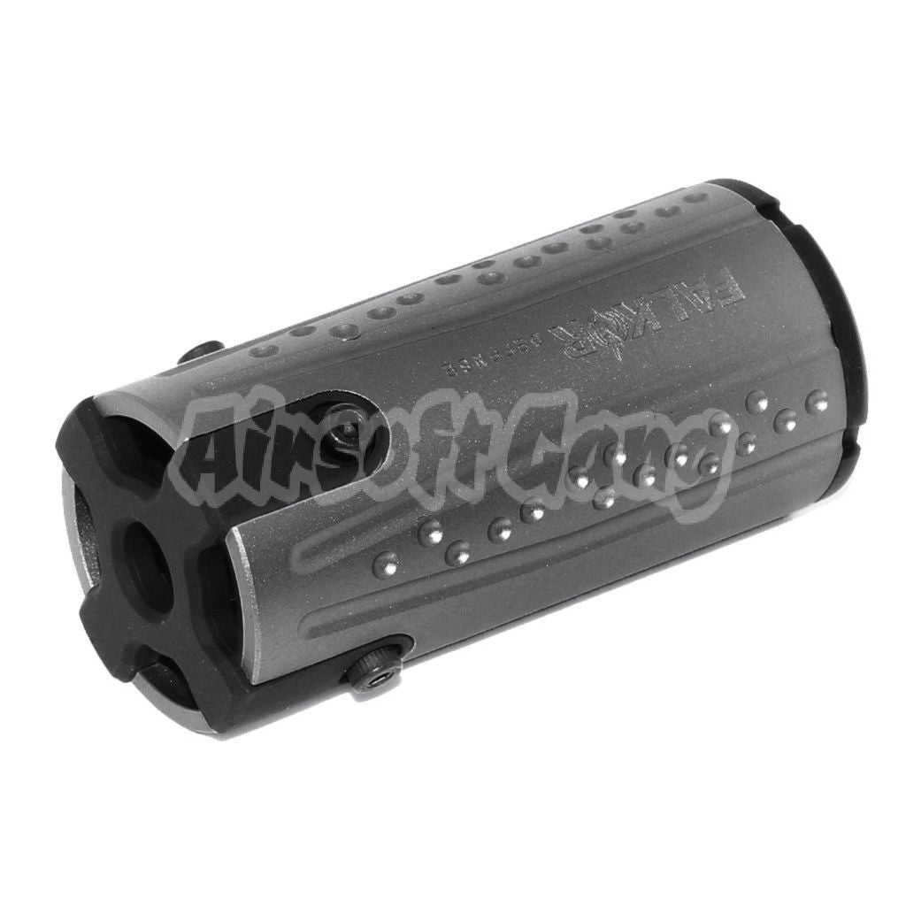 Airsoft APS EMG Licensed Falkor Defense Blitz Blast Cap Muzzle Brake Flash Hider -14mm CCW Black/Charcoal Grey
