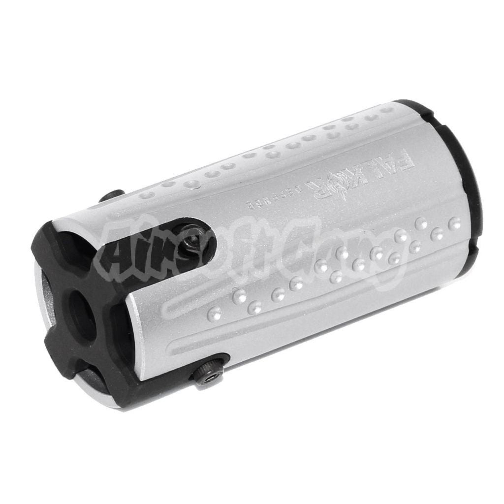 Airsoft APS EMG Licensed Falkor Defense Blitz Blast Cap Muzzle Brake Flash Hider -14mm CCW Black/Silver