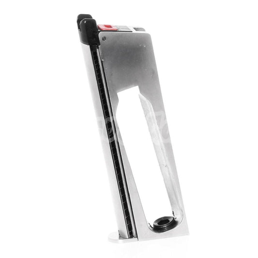 Armorer Works AW 16rd Co2 Magazine for EMG SAI Red / AW NE Series / WE Single Stack 1911 GBB Pistol Airsoft Silver
