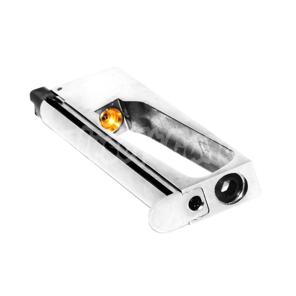 Armorer Works AW 16rd Co2 Magazine for EMG SAI Red / AW NE Series / WE Single Stack 1911 GBB Pistol Airsoft Silver