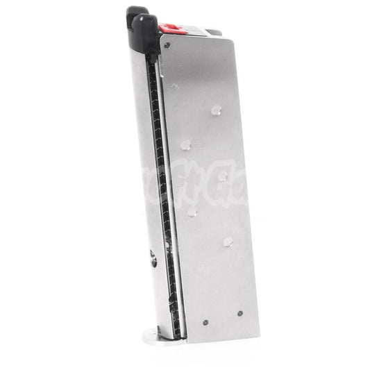 Armorer Works AW 16rd Gas Magazine for EMG SAI Red / AW NE Series / WE Single Stack 1911 GBB Pistol Airsoft Silver