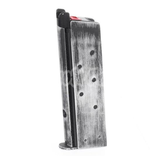 Armorer Works AW 16rd Gas Magazine for EMG SAI Red / AW NE Series / WE Single Stack 1911 GBB Pistol Airsoft Weathered Black