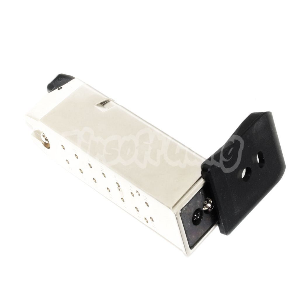 Airsoft Armorer Works AW 25rd Gas Magazine for ISSC M22 / EMG SAI BLU / APS / ARMY / BELL / UMAREX / Elite force / VFC / AW / WE / Tokyo Marui G17 G18C G-Series GBB Pistol Silver Gold