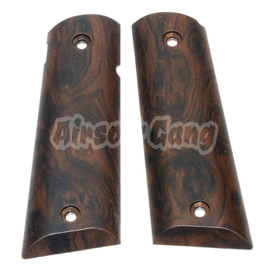 Airsoft Armorer Works AW Imitation Wood Pistol Grip Cover For BELL ARMY AW WE KJ Tokyo Marui M1911 M.E.U SERIES 70 M45A1 WARRIOR GBB Pistol Dark Brown