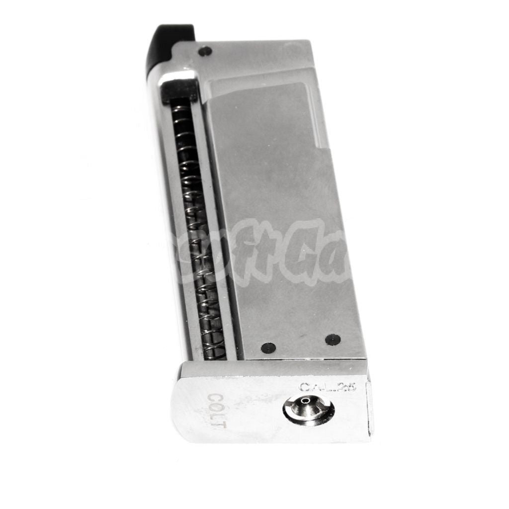 Airsoft Cybergun 7rd Gas Magazine for WE CT25 COLT JUNIOR .25 Mighty Mouse GBB Pistol silver