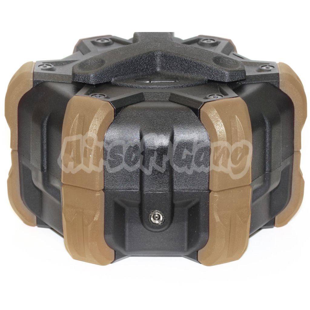 Airsoft Armorer Works AW Custom 350rd Gas Adaptive Drum Magazine for ARMY R501 R601 / KJ KP-05 / Zeon / EMG SAI / AW / WE / Tokyo Marui Hi-Capa GBB Pistol Black/Tan