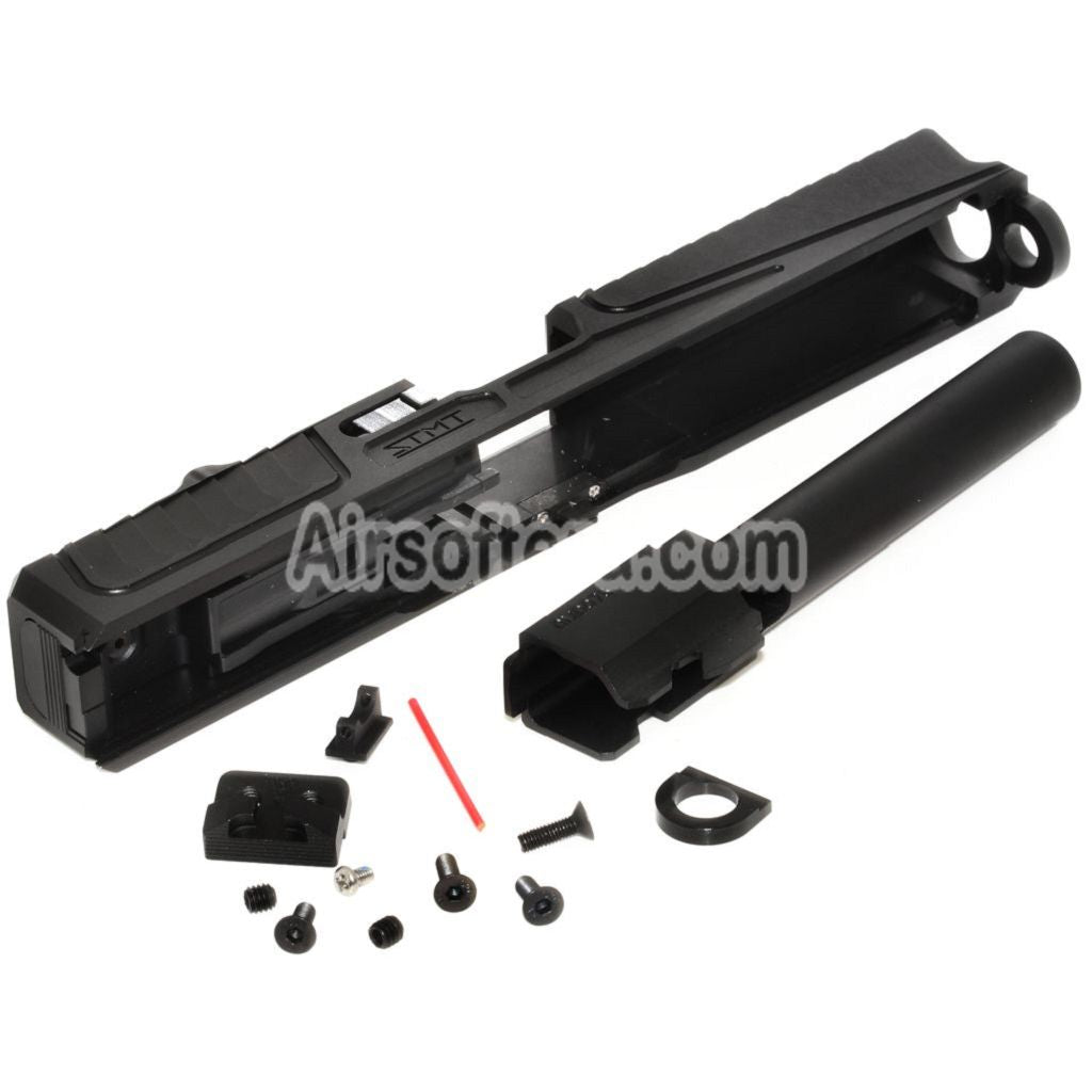 Airsoft 5KU CNC RMR Cut Barrel Slide Set For Tokyo Marui G17 Series GBB Pistols Black