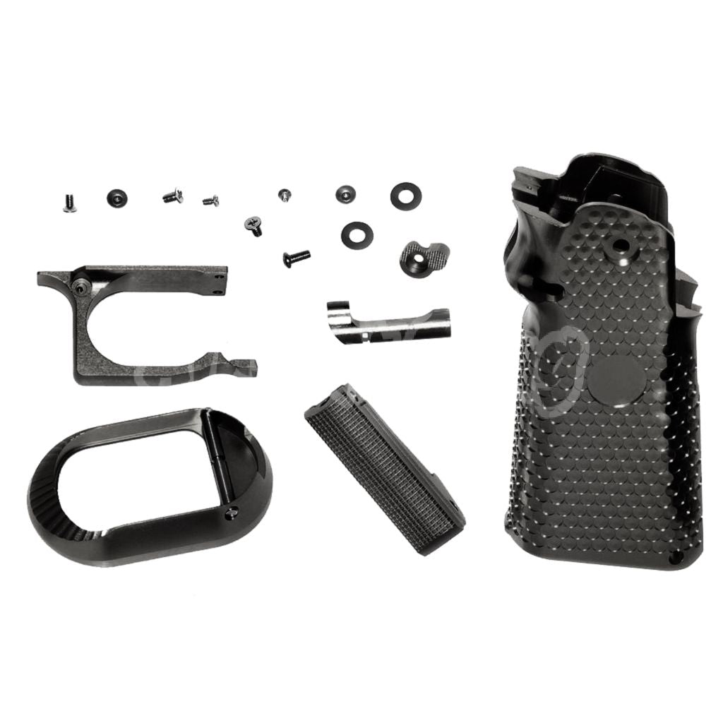 Airsoft KF CNC Aluminum Grip Set For ARMY R501 R601 R603 EMG AW WE Tokyo Marui Hi-Capa GBB Pistol Black