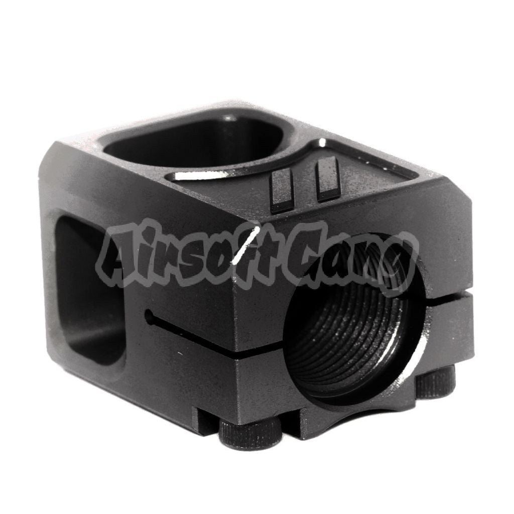 Airsoft 5KU CNC Aluminium Compensator V2 -14mm CCW For G17 GBB Pistols Black