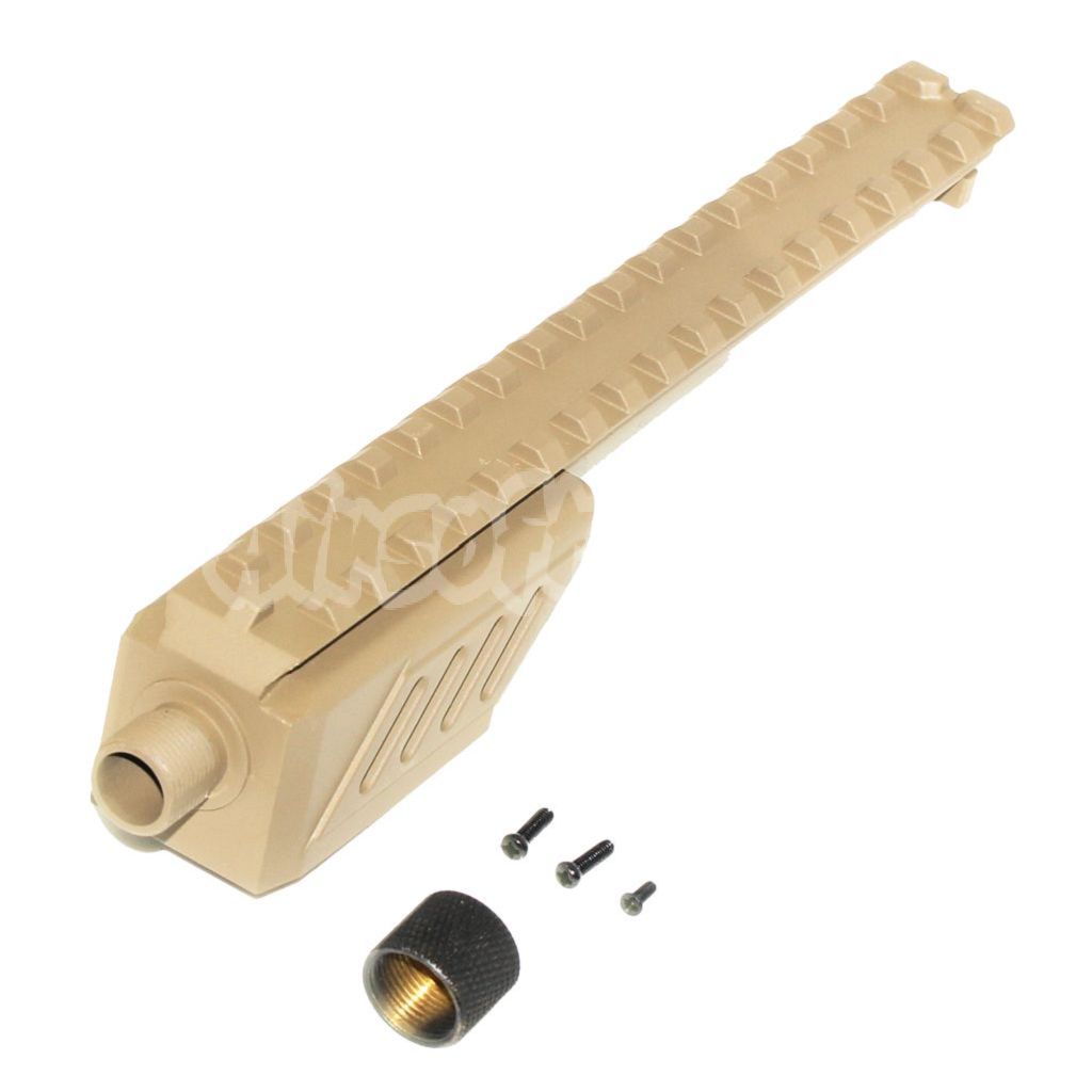 CYMA 187mm Barrel Extension Attachment Mount Rail for CYMA CM127 G18C AEP Pistol Tan