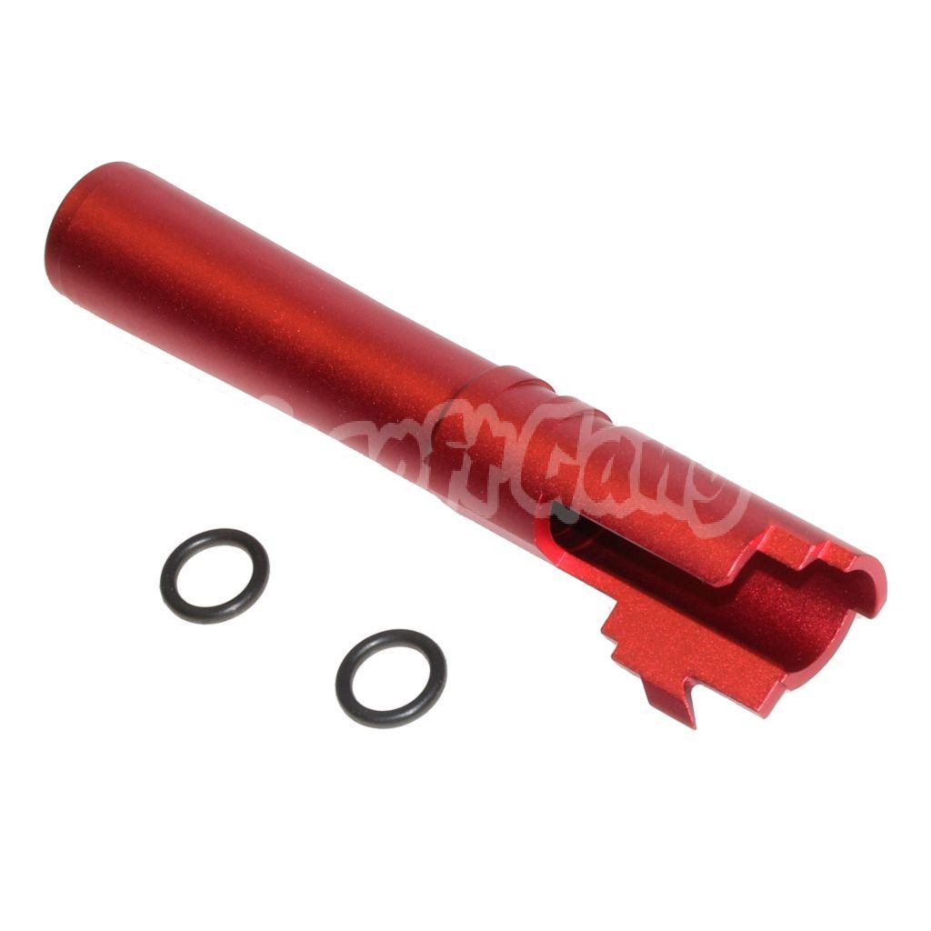 Airsoft 5KU 4.3" Inches CNC Aluminium Outer Barrel +11mm CW for Tokyo Marui Hi-Capa 4.3 GBB Pistols Red