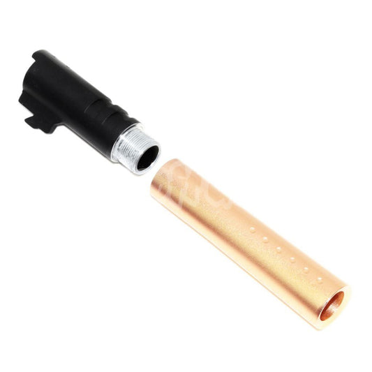 Airsoft BELL 124mm/128mm V12 Style Outer Barrel Set For BELL ARMY Tokyo Marui 1911 GBB Pistols Black/Rose Gold