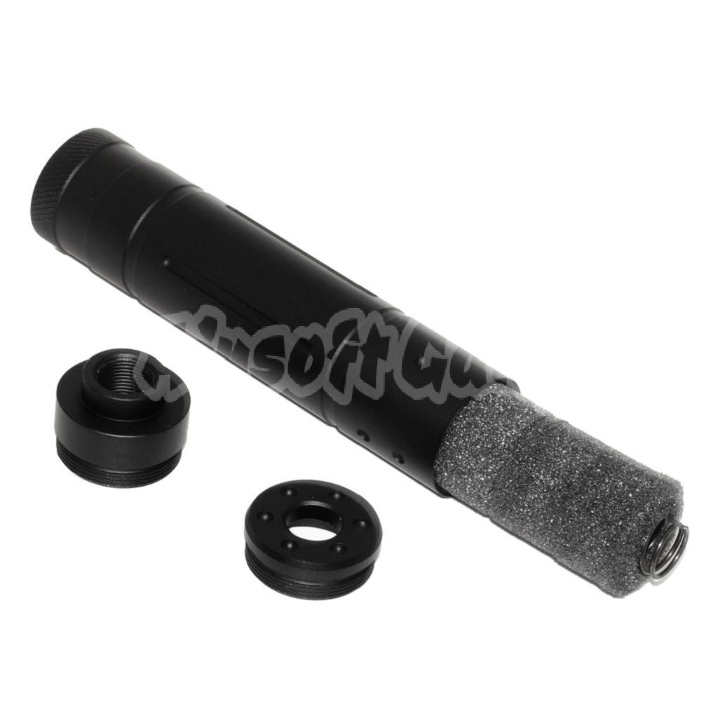 Airsoft BELL 155mm x 32mm Suppressor Silencer -14mm CCW Thread Black