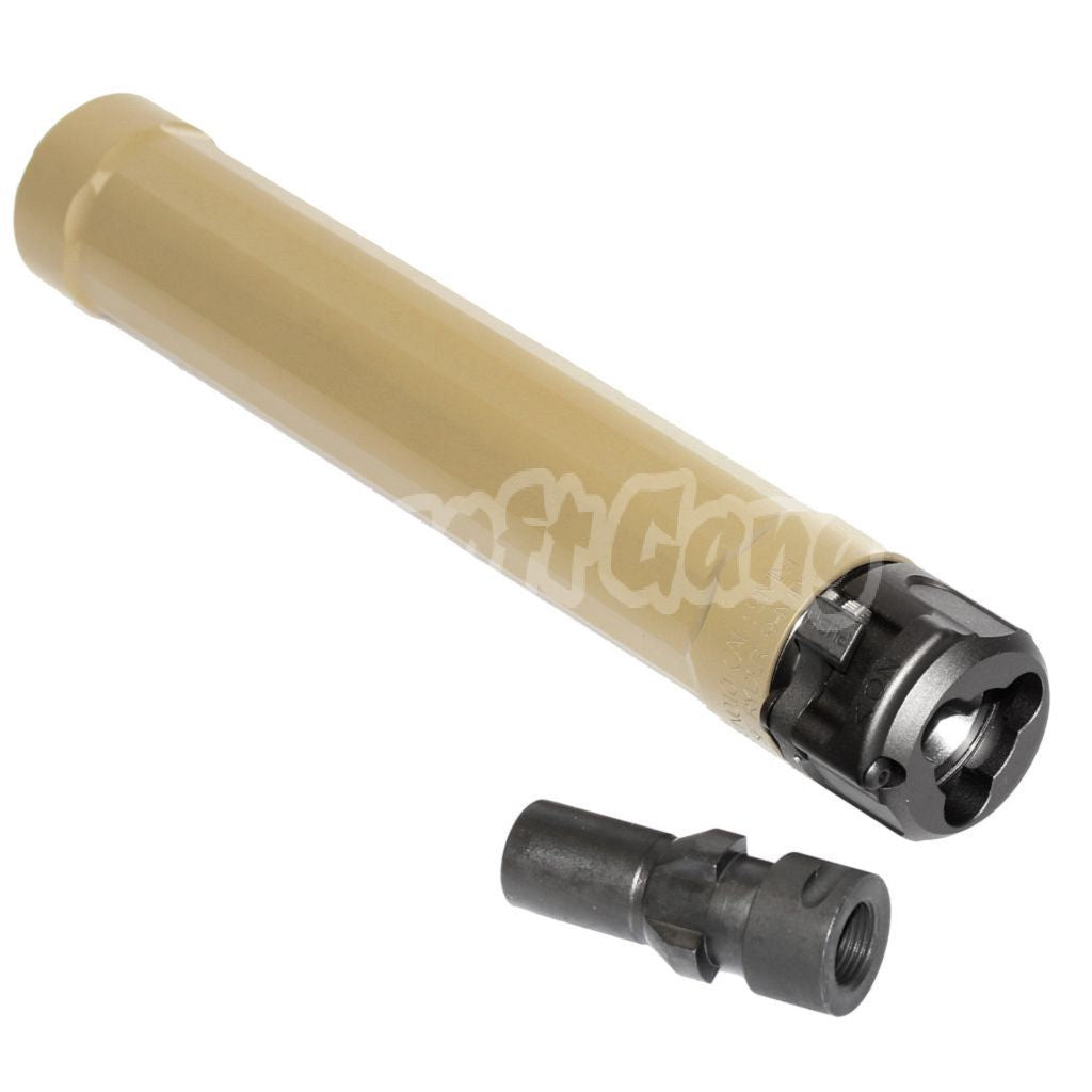 Airsoft 5KU 187mm Ryder 9 MP5 Suppressor Silencer +12mm CW Flash Hider For WE (WE-TECH) MP5 Series GBB SMG Rifles Dark Earth