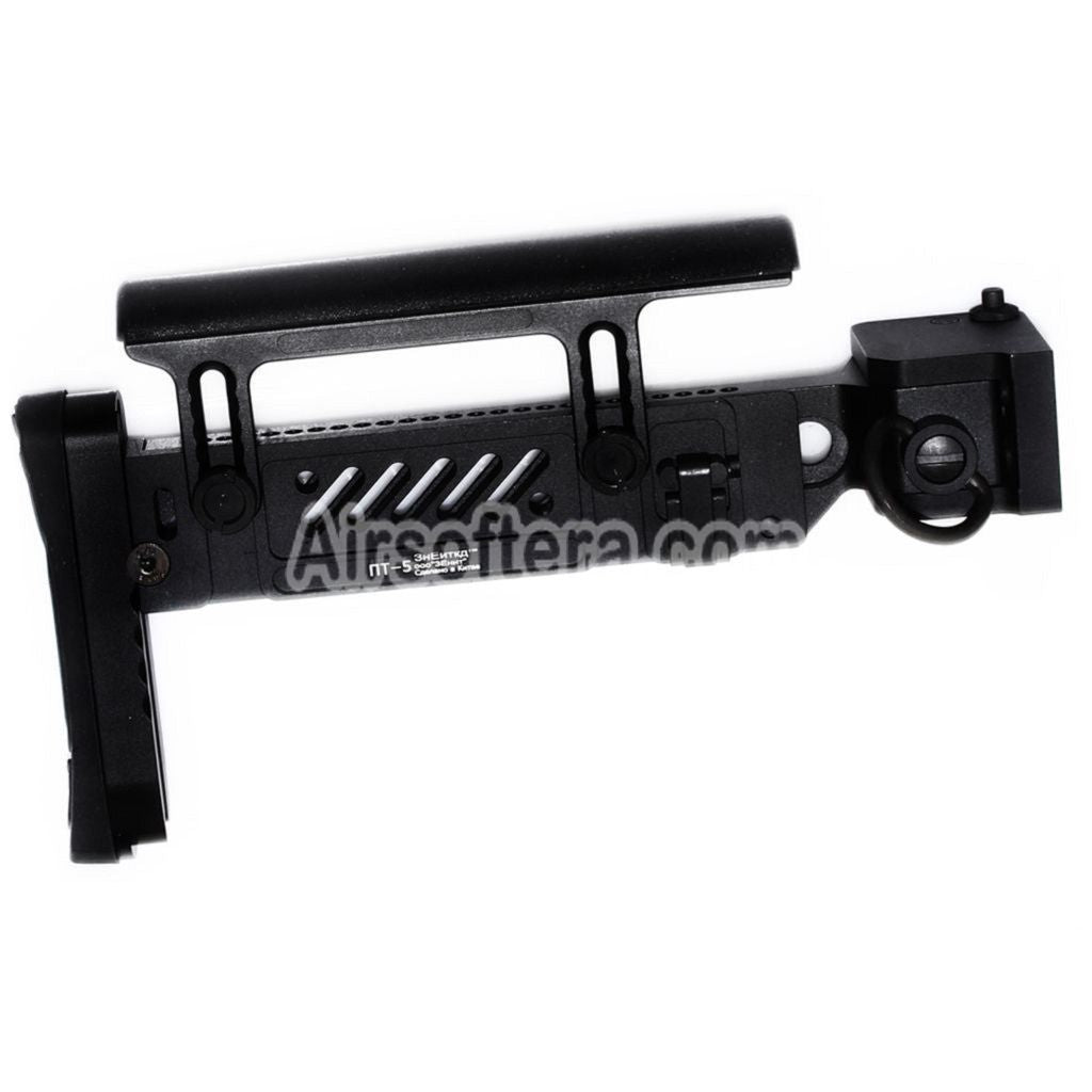 Airsoft 5KU PT-5 Side Folding Stock For Tokyo Marui AKM Series GBB Rifles Black
