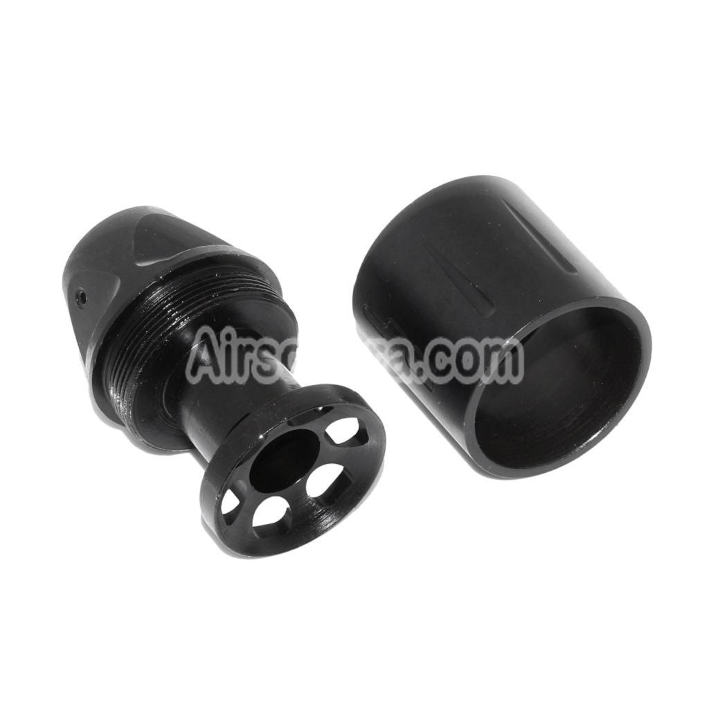 Airsoft 5KU 51 mm SLR Style Compensator Flash Hider für -14 mm CCW Laufgewinde Gewehre Pistolen Schwarz