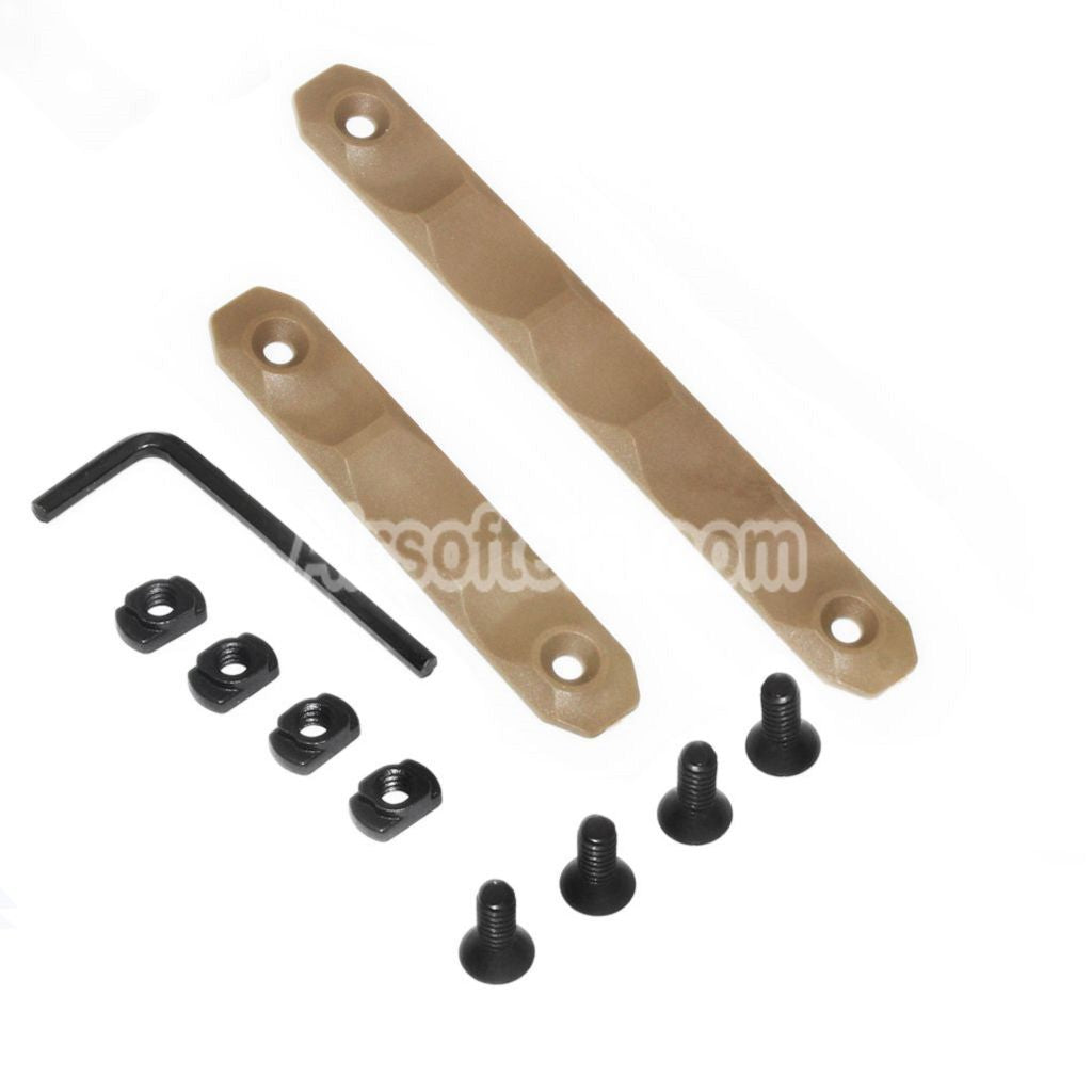 Airsoft Bell 2pcs Polymer M-Lok Rail Cover Type-D Dark Earth Tan