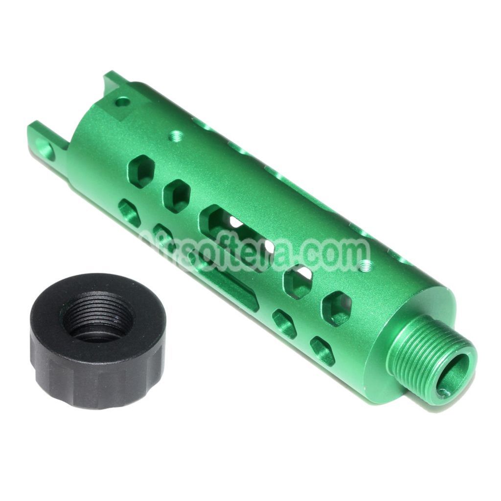 エアガン 5KU CNC アルミアウターバレル Type-A アクションアーミー AAP-01 GBB ピストル用 グリーン