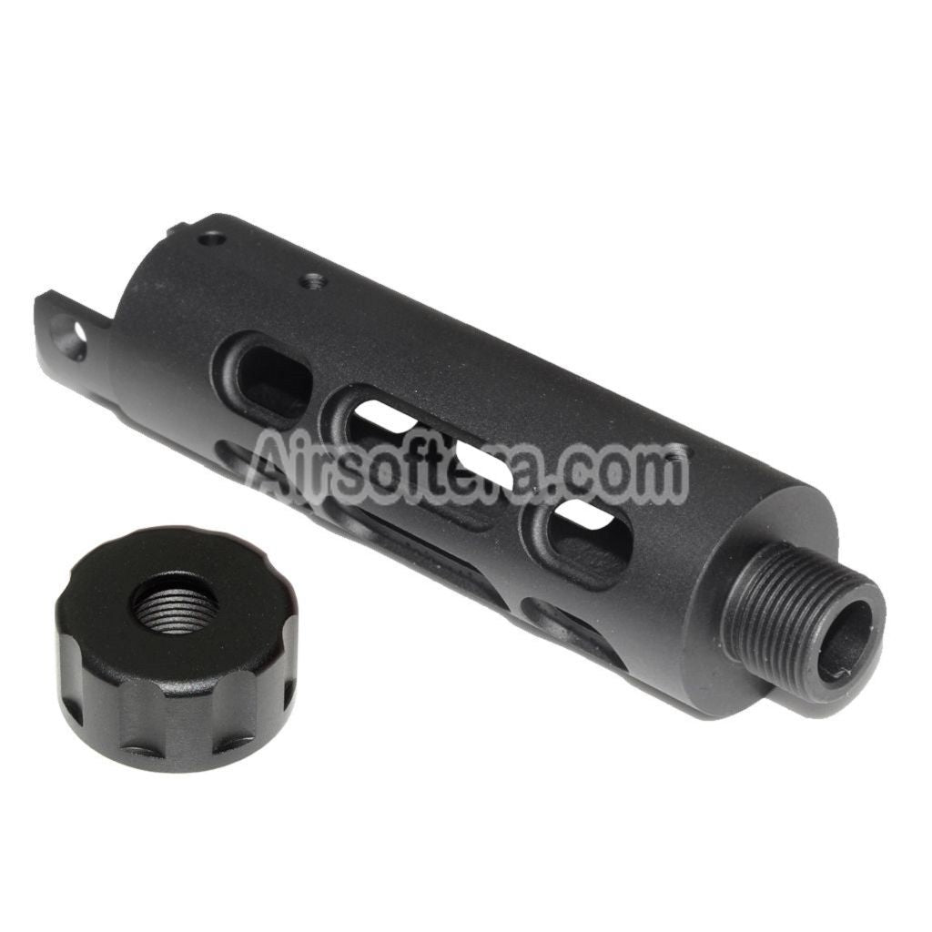 Airsoft 5KU CNC Aluminium Outer Barrel Type-B For ACTION ARMY AAP-01 GBB Pistols Black