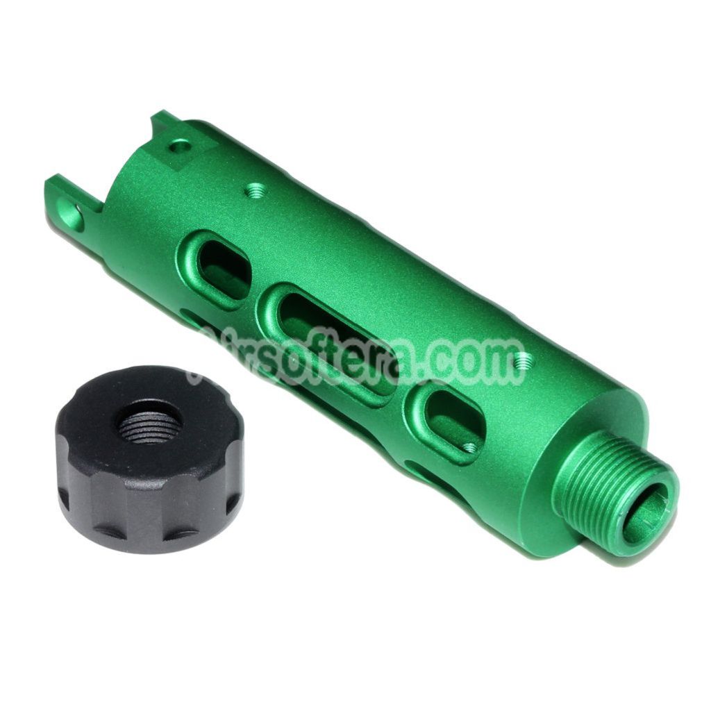 エアガン 5KU CNC アルミアウターバレル Type-B アクションアーミー AAP-01 GBB ピストル用 グリーン