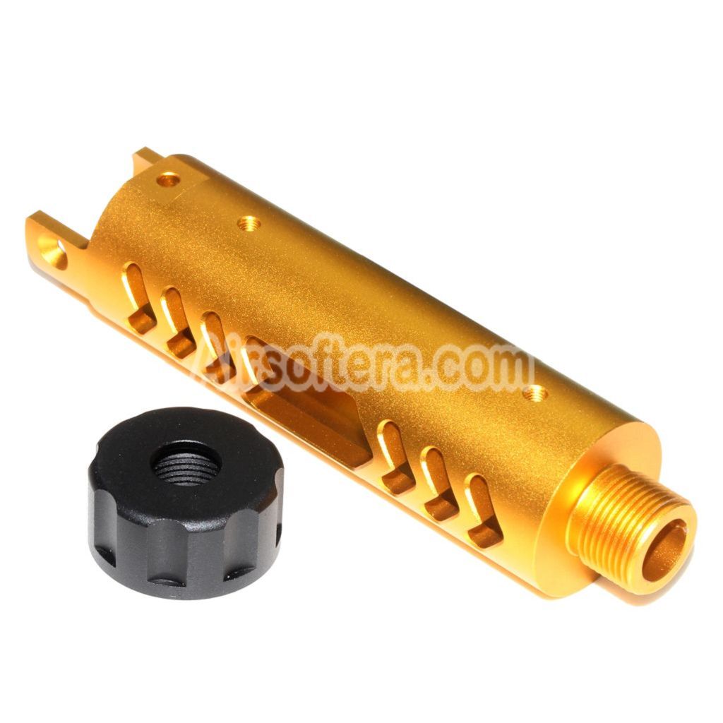 エアガン 5KU CNC アルミアウターバレル Type-C アクションアーミー AAP-01 GBB ピストル用 ゴールド