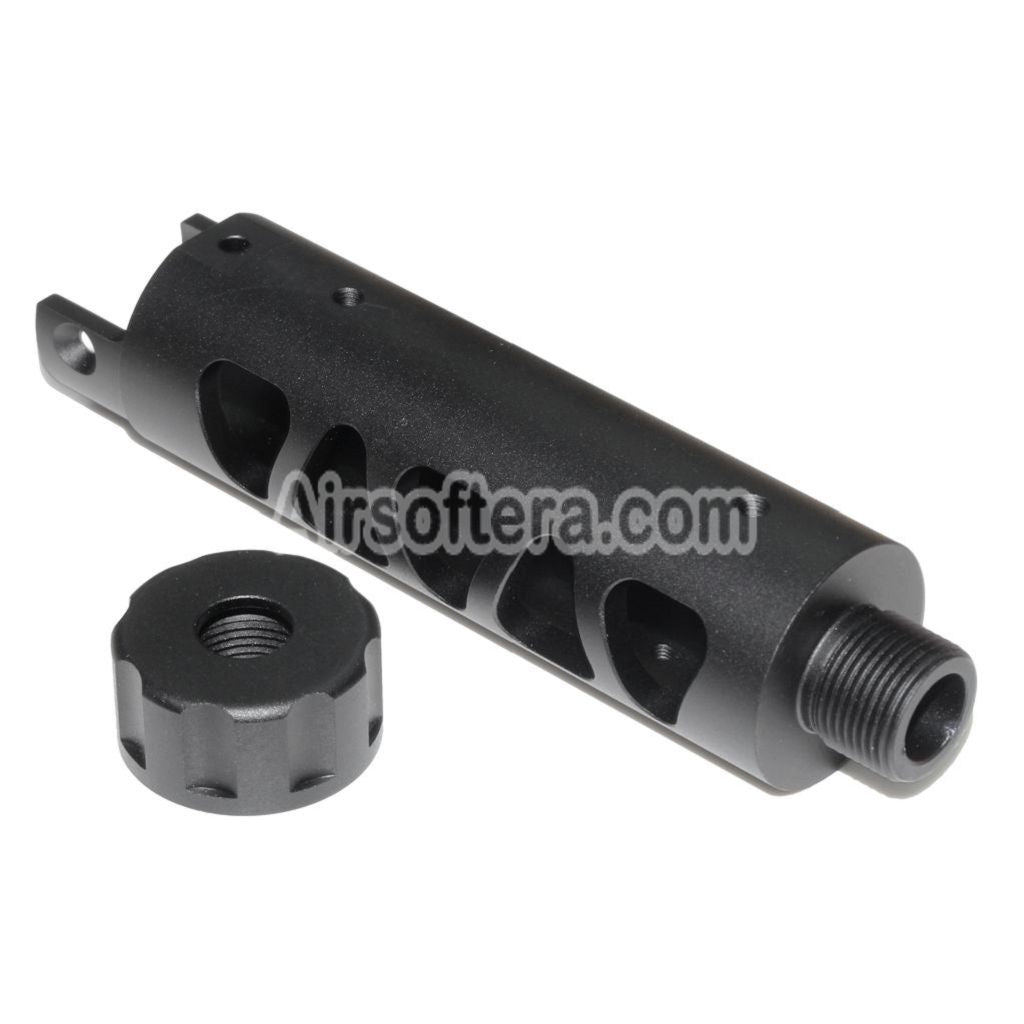 エアガン 5KU CNC アルミアウターバレル Type-D アクションアーミー AAP-01 GBB ピストル用 ブラック