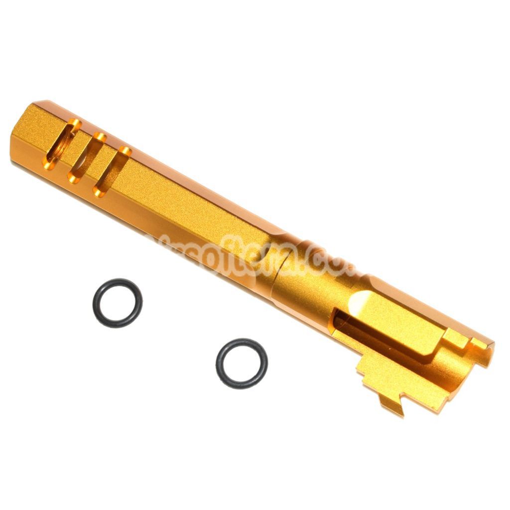 Airsoft 5KU 5" 123/127mm CNC Hexagon Outer Barrel +11mm CW for Armorer Works AW WE-TECH Tokyo Marui Hi-Capa 5.1 GBB Pistol Gold