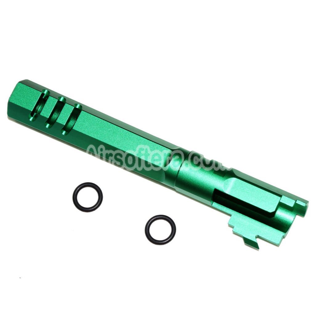 Airsoft 5KU 5" 123/127mm CNC Hexagon Outer Barrel +11mm CW for Armorer Works AW WE-TECH Tokyo Marui Hi-Capa 5.1 GBB Pistol Green