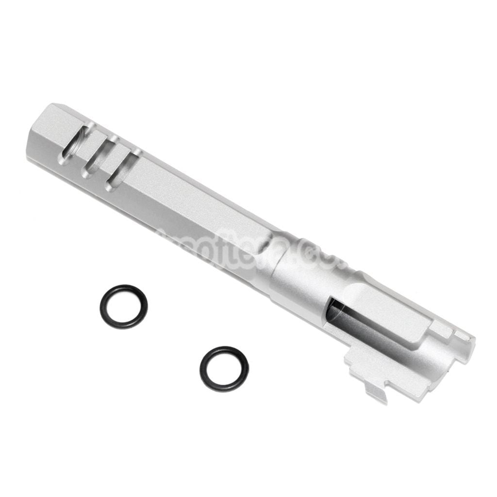 Airsoft 5KU 5" 123/127mm CNC Hexagon Outer Barrel +11mm CW for Armorer Works AW WE-TECH Tokyo Marui Hi-Capa 5.1 GBB Pistol Silver