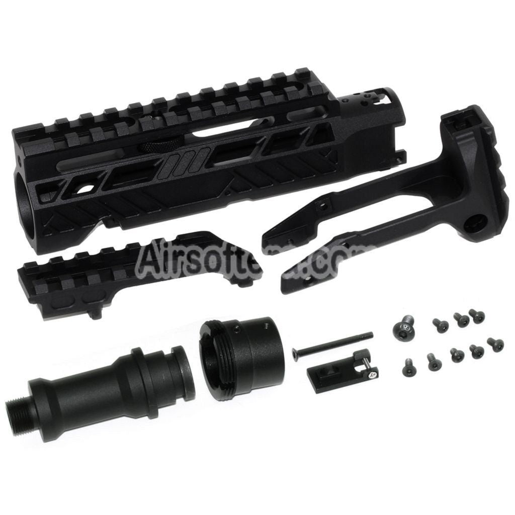 Airsoft 5KU Carbine Rifle Conversion Kit Type-A with M1913 Rail Stock Adaptor For Action Army AAP-01 Series GBB Pistols Black