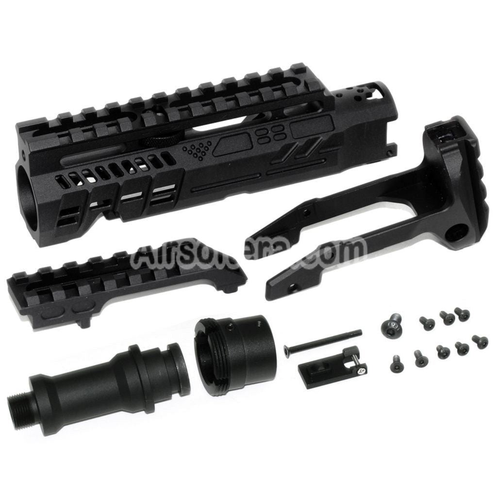 Airsoft 5KU Carbine Rifle Conversion Kit Type-B with M1913 Rail Stock Adaptor For Action Army AAP-01 Series GBB Pistols Black