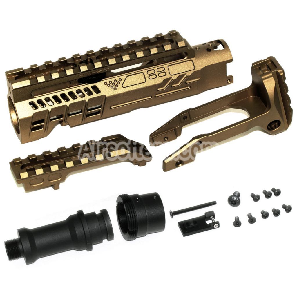 Airsoft 5KU Carbine Rifle Conversion Kit Type-B with M1913 Rail Stock Adaptor For Action Army AAP-01 Series GBB Pistols FDE