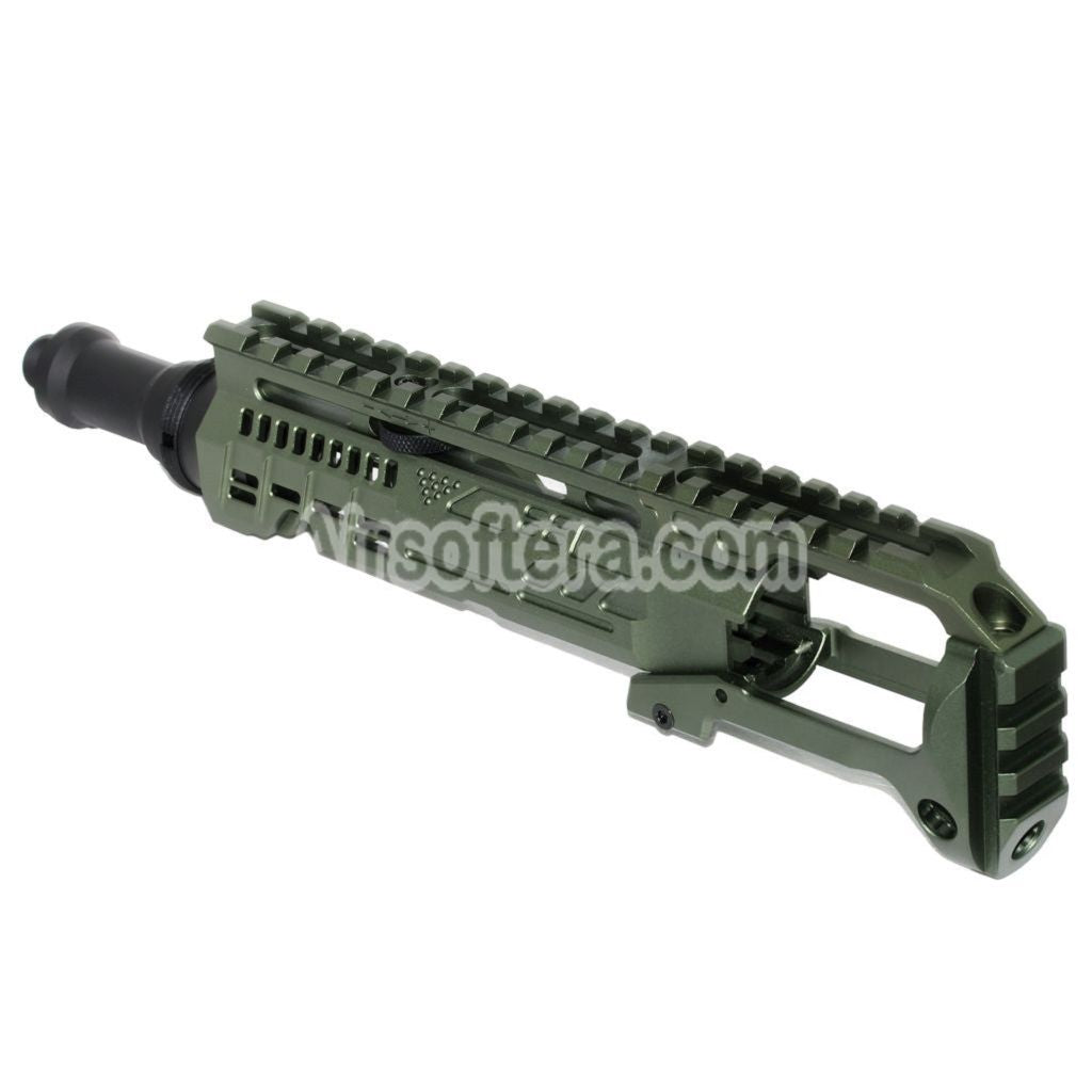 Airsoft 5KU Carbine Rifle Conversion Kit Type-B with M1913 Rail Stock Adaptor For Action Army AAP-01 Series GBB Pistols Green