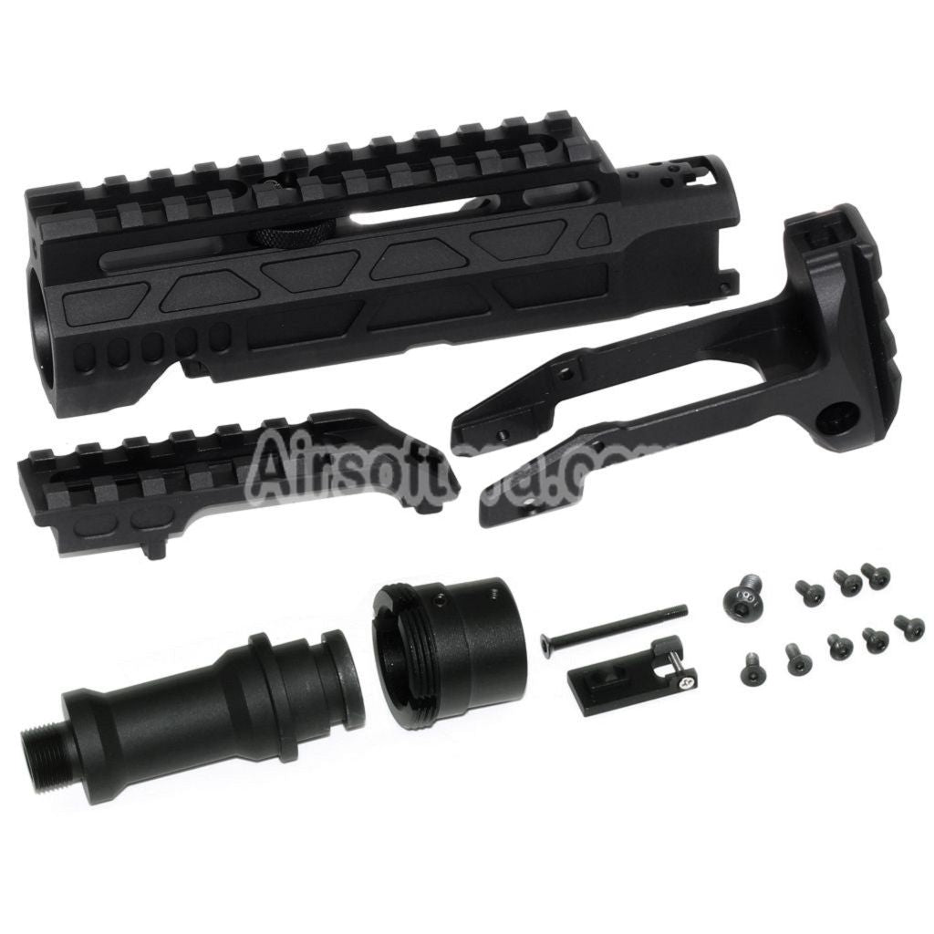 Airsoft 5KU Carbine Rifle Conversion Kit Type-C with M1913 Rail Stock Adaptor For Action Army AAP-01 Series GBB Pistols Black