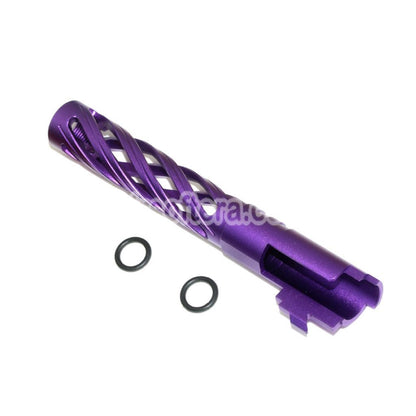 Airsoft 5KU 5" Inches 123/127mm CNC Tornado Spiral Hollow Outer Barrel +11mm CW for Armorer Works AW WE-TECH Tokyo Marui Hi-Capa 5.1 GBB Pistols Purple