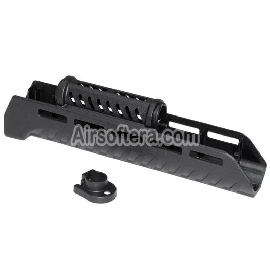 Airsoft CYMA 110mm/265mm Polymer ZHUKOV Style AKM M-LOK Upper Lower Handguard System For CYMA AK Series AEG Rifles Black