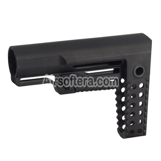 Airsoft APS RS-4 Retractable Butt Stock with QD Sling Mount and Paracord For M4 AEG Buffer Tube Rifles Black