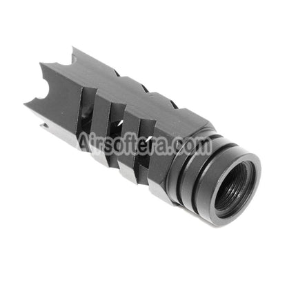 Airsoft 64mm Spiked Breacher Flash Hider -14mm CCW Counter-clockwise Thread