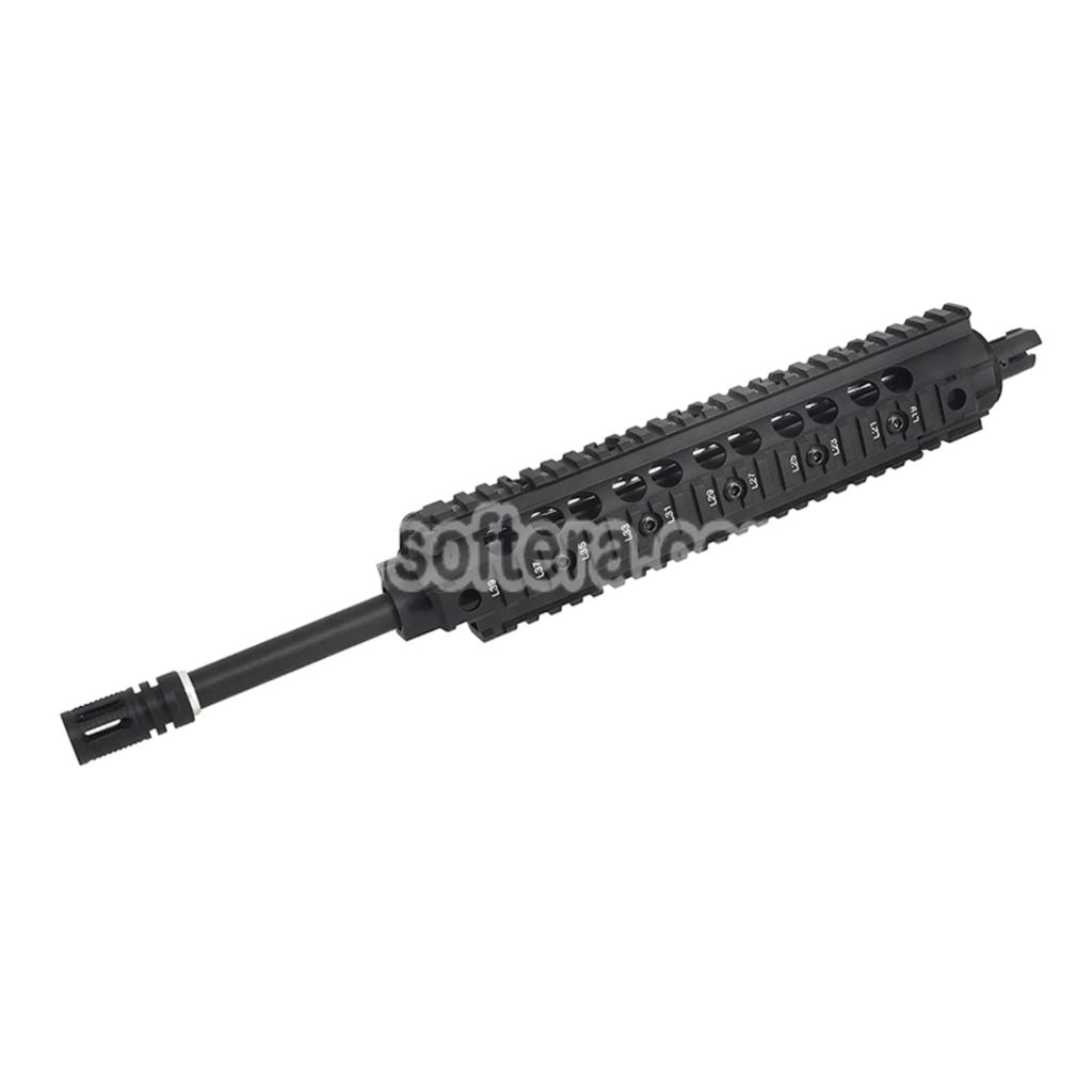 E&C Aluminum SR15 RAS Handguard Rail System Front Set with 16 Inches Outer Barrel For M4 M16 Series AEG Rifles Airsoft Black