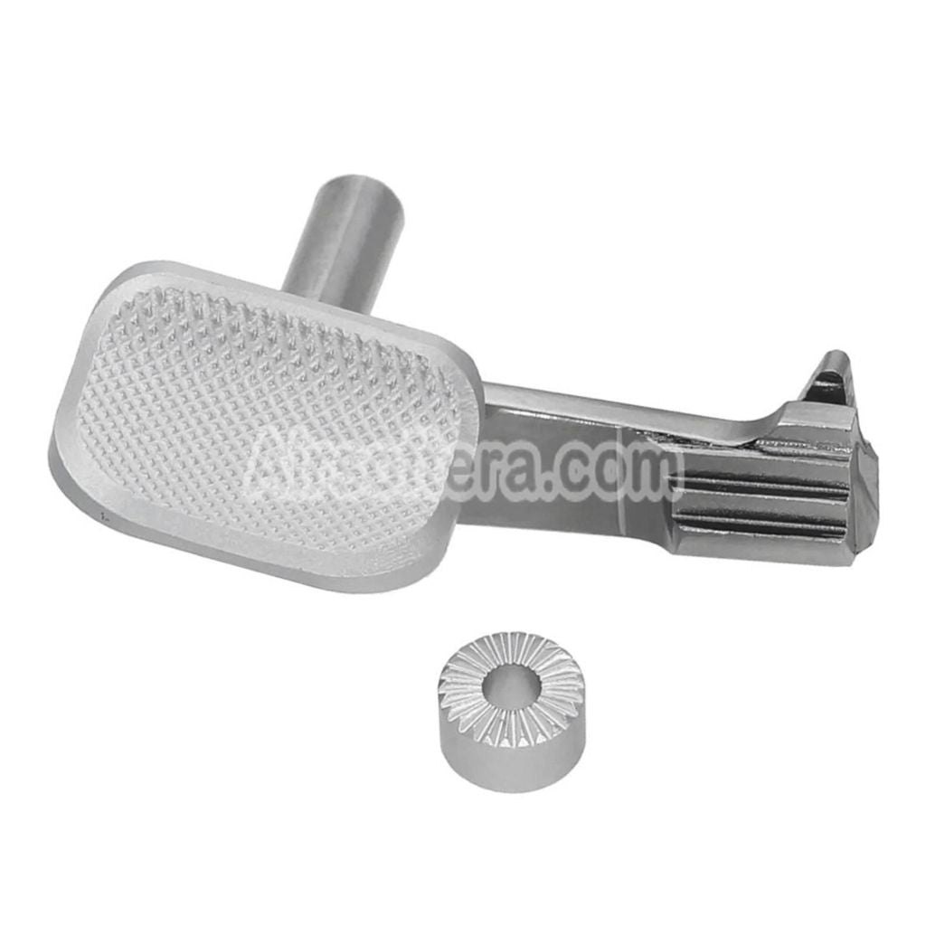 AIP Stainless Steel Slide Stop with Thumb Rest For Tokyo Marui Hi-Capa 5.1 4.3 Series GBB Pistols Airsoft Silver
