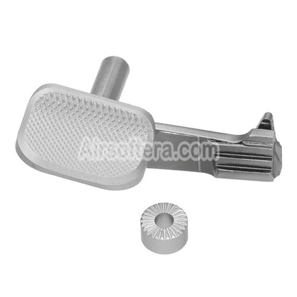 AIP Stainless Steel Slide Stop with Thumb Rest For Tokyo Marui Hi-Capa 5.1 4.3 Series GBB Pistols Airsoft Silver