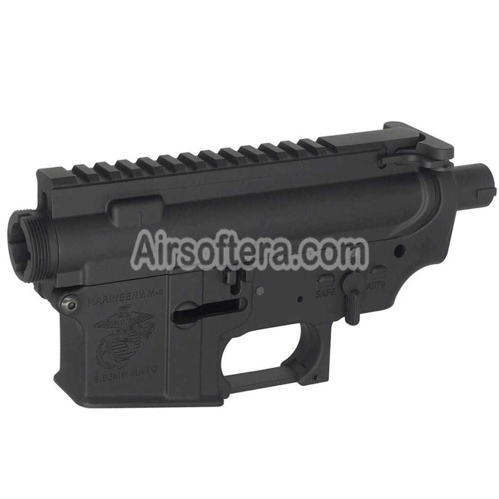 E&C Marine M4A1 Metal Body Receiver Set (Engraved Logo) For E&C Tokyo Marui M4 M16 Series AEG Rifles Airsoft Black