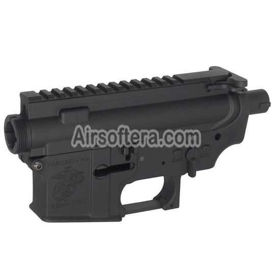 E&C Marine M4A1 Metal Body Receiver Set (Engraved Logo) For E&C Tokyo Marui M4 M16 Series AEG Rifles Airsoft Black