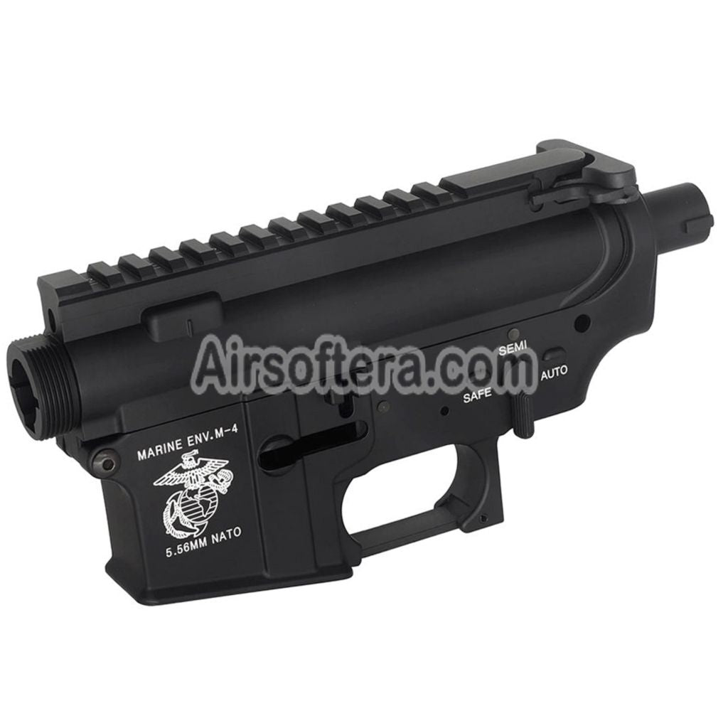 E&C Marine M4A1 Metal Body Receiver Set (Laser Logo) For E&C Tokyo Marui M4 M16 Series AEG Rifles Airsoft Black