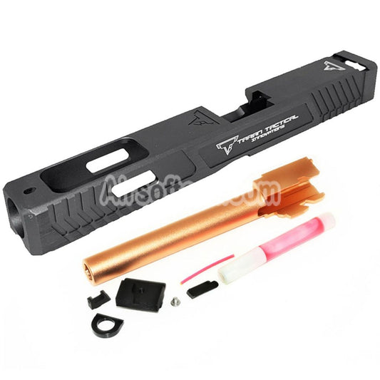 Airsoft 5KU TTI Combat Master CNC G34 Barrel Slide Set For Tokyo Marui G17 Series GBB Pistols Charcoal Gray