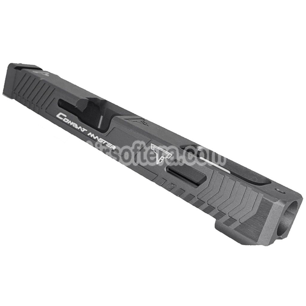 Airsoft 5KU TTI Combat Master CNC G34 Barrel Slide Set For Tokyo Marui G17 Series GBB Pistols Charcoal Gray