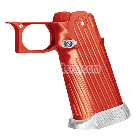 5KU CNC Aluminum Grip Type-2 For Tokyo Marui Hi-Capa 5.1 4.3 Series GBB Pistols Airsoft Red/Silver