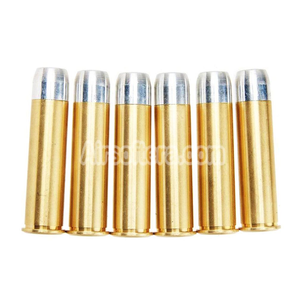 Airsoft King Arms 6pcs Set Metal Shell Cartridge For King Arms Python.357 Version 2 Series Gas Revolvers