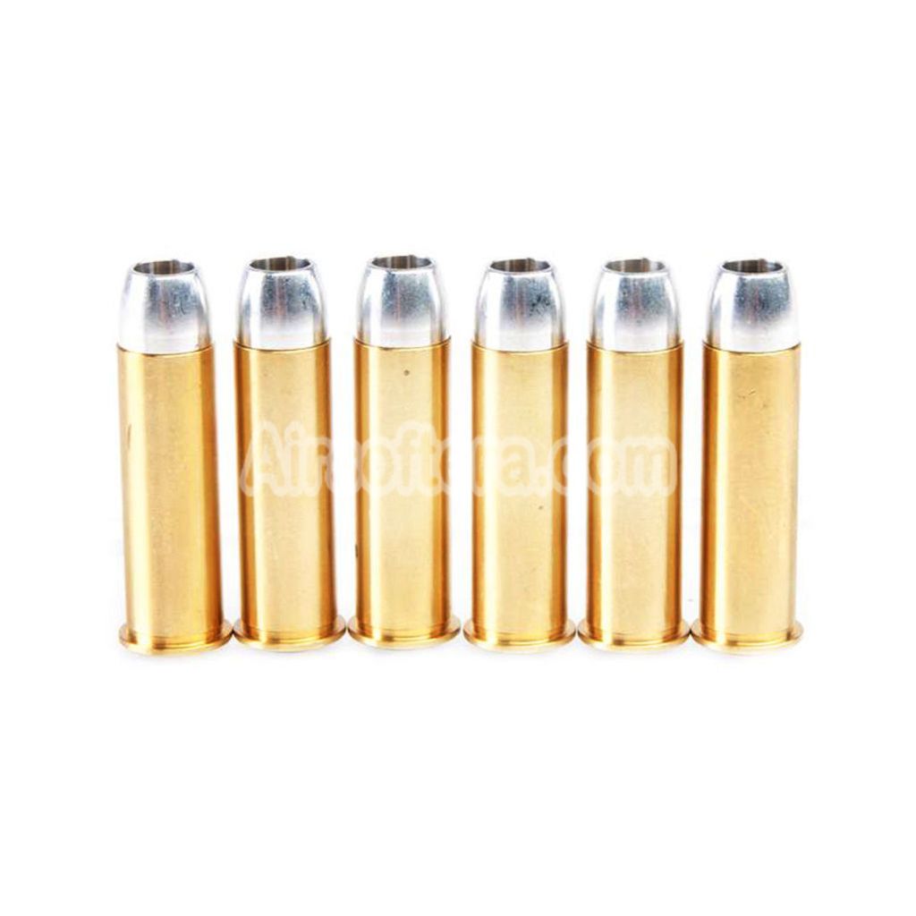 Airsoft King Arms 6pcs Set Metal Shell Cartridge For King Arms Peacemaker SAA .45 Series Revolvers