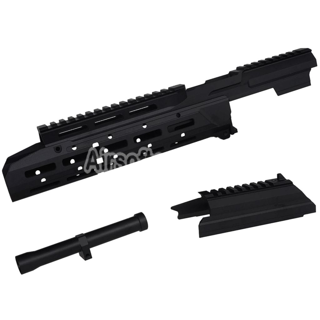 5KU Chassis SAG Style MK3 Monolithic M-Lok Handguard Rail System Railed Dust Cover Set For Tokyo Marui AKM GBB Series Rifles Airsoft Black